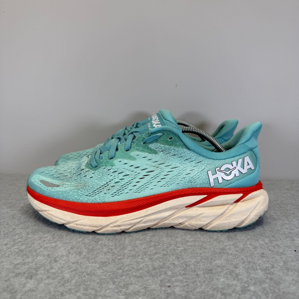 Hoka One One Clifton 8 Womens Shoes Size 9 Blue Running Sneakers 1119394 AEBL